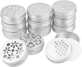 PH PandaHall 2 Ounce Aluminium Tins, 12pcs 3 Styles Empty Storage Containers with Hollow Lids 60ml Screw Lid Round Jars Sample for Aromatherapy Air Freshener Candles Travel Storage