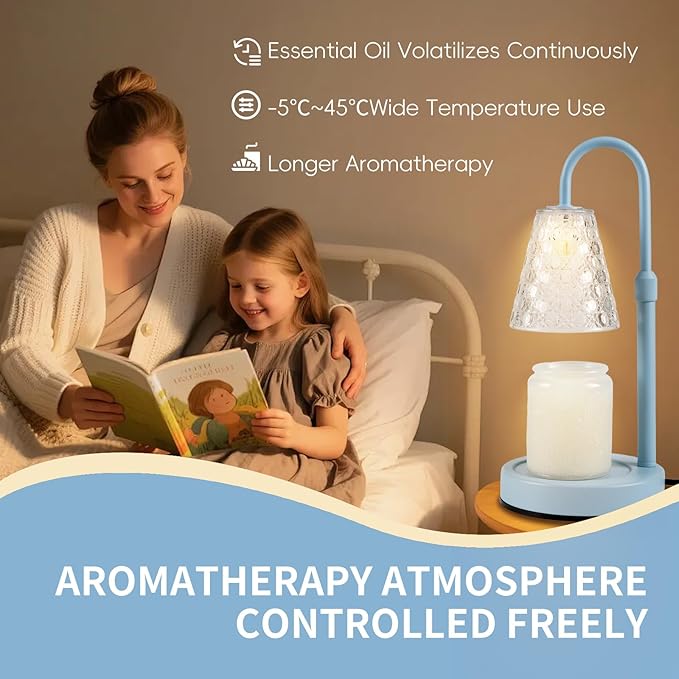 Candle Warmer Lamp with Timer Dimmable, Birthday Gifts for Women Mom, House Warming Gifts New Home Decor, Wax Melt Warmer for Jar Candles with 2 Bulbs