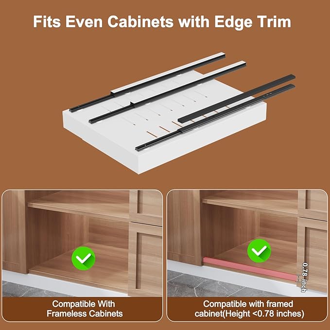 2-Pack Expandable Pull Out Drawers for Cabinets, 21" Deep Each, Adjustable 12–20" Width – Magnetic Dividers, Optional Riser, Heavy-Duty 3-Rail Glide, No-Drill Roll-Out Shelf Organizers, White