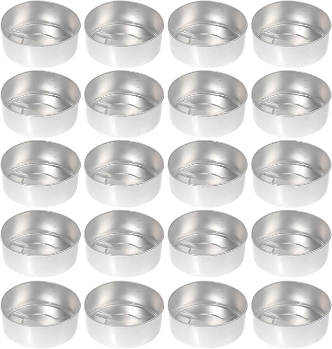 EXCEART Aluminum Candle Cup Case 1.37 Inch Tea Light Holder Lightweight Metal Shell for DIY Scented Candle Making Craft Storage and Candy Container