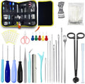 133PCS Candle Making Kits with Candle Wick Trimmer(7IN),Mold Hook Punch Needle Wick for Inserting Wick,Big Hole Long Needle,Cotton Wick with Metal Sustainer Tabs,Wick Stickers with The Little ‘‘Tail’’