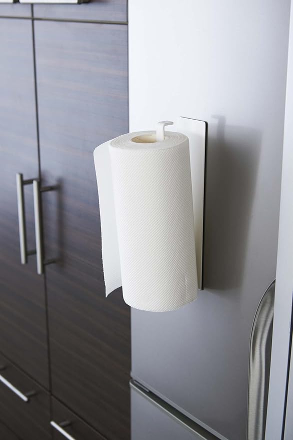 YAMAZAKI Home 2439 Plate Magnetic Paper Towel Holder, White