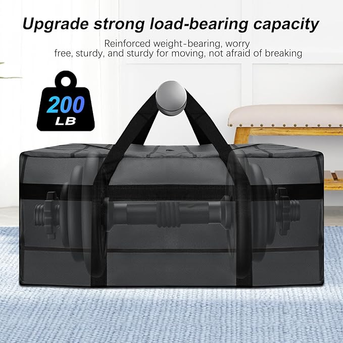 10Pack Extra Large Heavy Duty Moving Bags with Zippers & Reinforced Handles Heavy-Duty Storage Totes – Moving Boxes for Clothes, College Supplies, and Moving – Waterproof & Foldable (Extra Large)