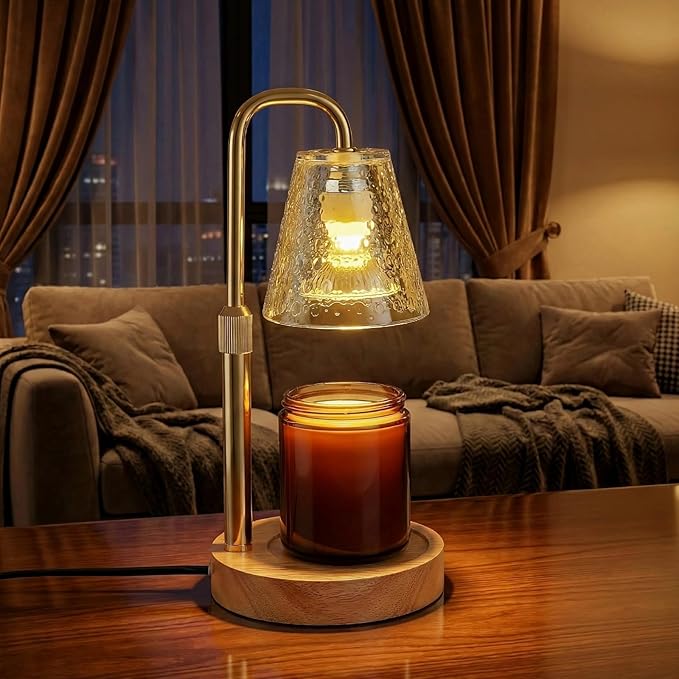 Glimra Candle Warmer Lamp Electric Timer,Candles Wax Melt Lamp for Jar Candles,Adjustable Candle Warmer Birthday Gifts,for Mom Women Friend Sister,Office Apartment Dorm Room Home Decor Amber