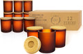 12 Pack Candle Jars for Making Candles, 10 OZ Empty Candle Jars with Lids, Bulk Candle Containers - Frosted Brown