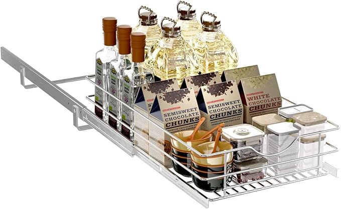 Pull Out Cabinet Organizer, (17½"W x 20" D), Soft Close Pull Out Cabient Drawer, Slide Out Drawer for Kitchen Base Cabinet, Pot and Pan Organization, Pantry Organizers