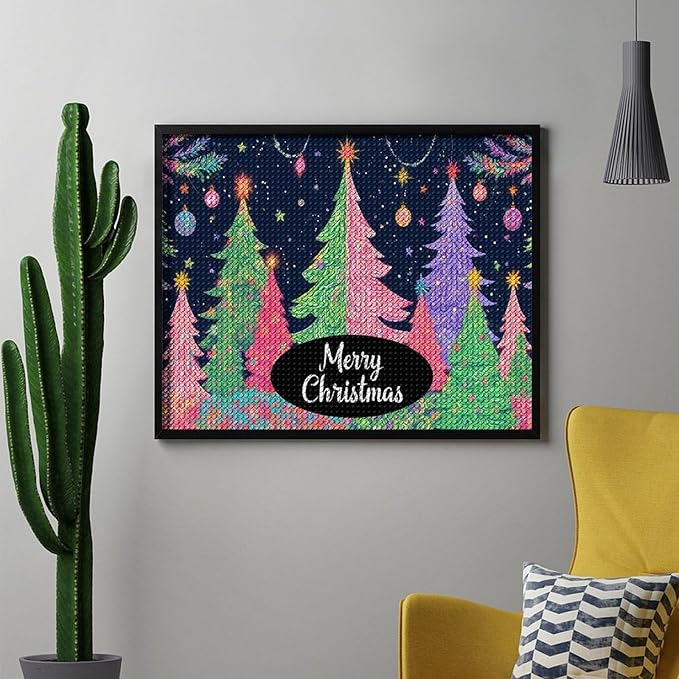AIVKIEJK Diamond Painting Kits for Adults - Colorful Christmas Tree Painting DIY 5D Full Drill Diamond Dots Paintings with Diamonds Gem Art and Crafts Home Decor 16"x20"