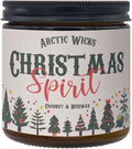 Arctic Wicks Handcrafted Candles | Non Toxic Coconut Beeswax Candles 16oz Double Wick | 100% USDA Certified Biobased, Handmade, Premium Waxes, Non-Toxic (Christmas Spirit, 16oz Amber Jar)