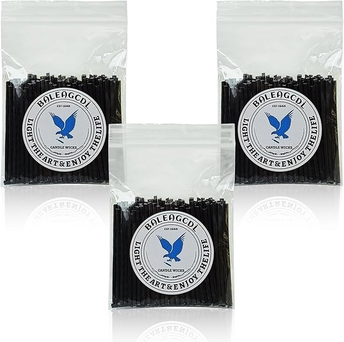 Pearled Candle Extra Wicks 300 Pack for Pearled Candle Making - 2 Inch Black Cotton Candle Wicks in Bulk for Candle Making DIY