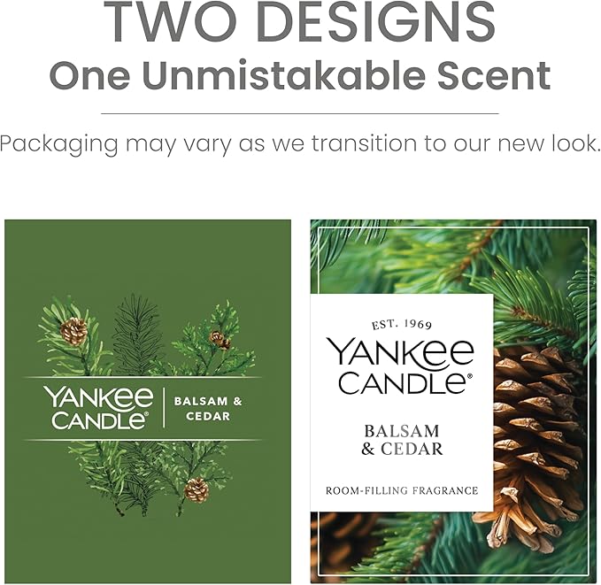 Yankee Candle Large Tumbler Scented Candle with up to 80 Hour Burn Time, Premium Plant Wax Blend for Consistent Burn, 20 oz Tumbler Candle with Room Filling Fragrance, Balsam & Cedar