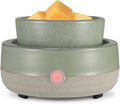 Wax Melt Warmer, Ceramic Electric Candle Wax Warmer 3-in-1 Oil Burner Fits Yankee Large Jar, Scented Candle Holder for Home Decor Thanksgiving Christmas Day Gifts (02-Light Green)