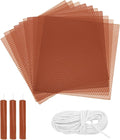 MECCANIXITY Beeswax Candle Making Kit,8x8 Inch 10pcs Dark Brown Beeswax Candle Sheets with 1pcs Cotton Wick for DIY Craft Gift Making