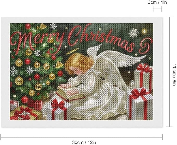 AIVKIEJK Diamond Painting Kits for Adults - Merry Christmas Angel Welcome Painting DIY 5D Full Drill Diamond Dots Paintings with Diamonds Gem Art and Crafts Home Decor 8"x12"