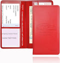 HIIXHC Car Registration and Insurance Card Holder - Leather Vehicle Glove Box Automobile Documents Paperwork Wallet Case Organizer for ID, Driver's License, Key Contact Information Cards