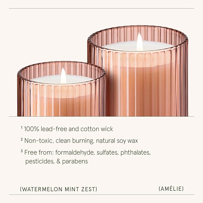 LA JOLIE MUSE Watermelon Mint Zest Scented Candle - Watermelon, Mint & Musk | 11 oz Natural Soy Wax Candle | 60 Hours Clean Burn | Gift-Ready for Hosts & Gatherings | Elegant Home Décor