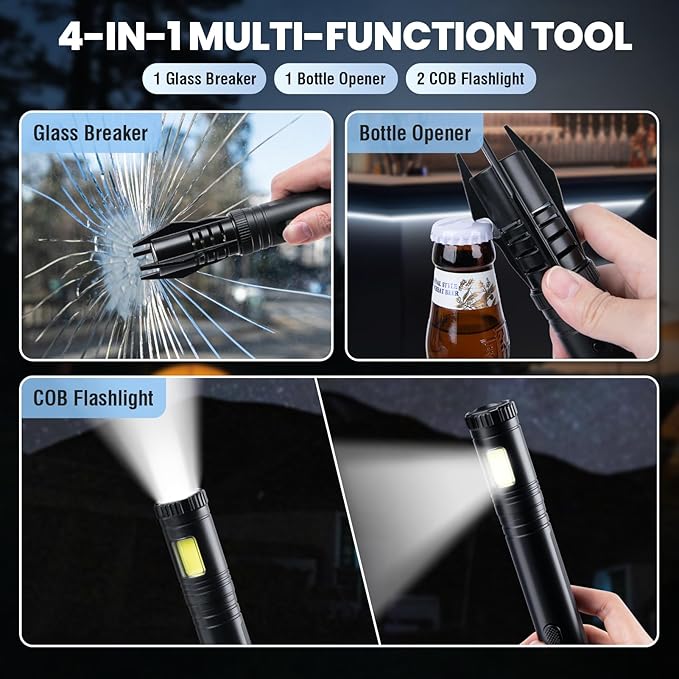 Windproof Torch Lighter, Long Camping Lighter Refillable Butane Gas - 4 in 1 Extendable Lightsaber Lighter with Safety Lock/Jet Flame Cool Lighters for Fireplace Campfires Outdoor Tool for Men