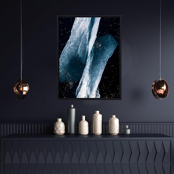Pixy Canvas Floater Frame 16x48 for 3/4 (0.75) inch Deep Canvas Paintings/Canvas Prints/Wood Canvas Panels/Wall Art/Wall Decor/Home Decor/Artwork (Black Stripe, 16 x 48 inch, Portrait)