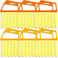 AOCEAN 6 Pcs Blind Cleaner Duster Tool, 7-Finger Dusting Cleaner Tool for Window & Air Vent, Washable Handheld Microfiber Duster Brush for Blinds Dust Dirt