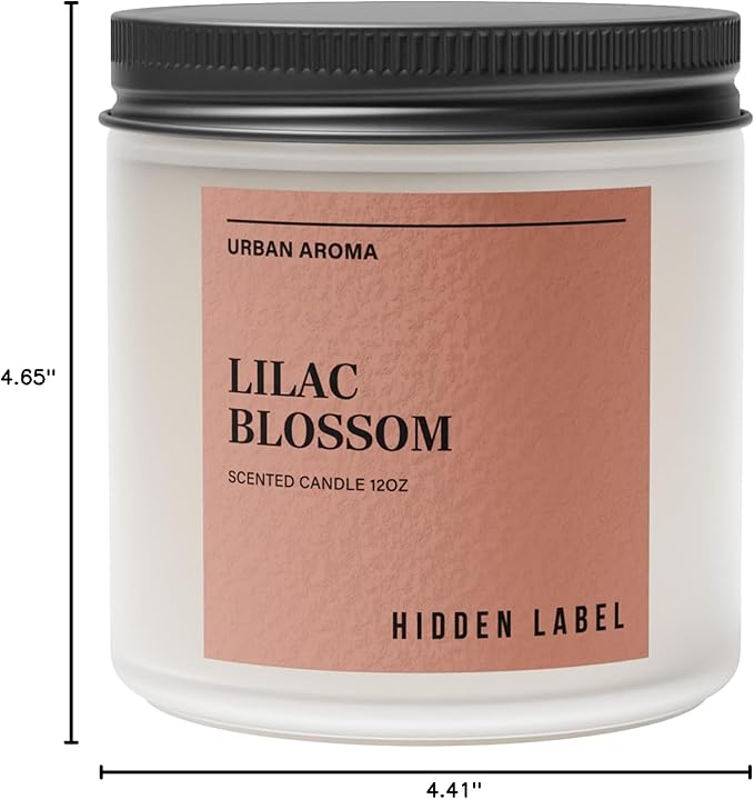 Lilac Blossom Scented Candle, 12oz Natural Soy Non Toxic, 70H Burn Time 2 Wick Aromatherapy Candles for Home Scented, Gift-Ready for Hosts & Gatherings | Elegant Home Decor