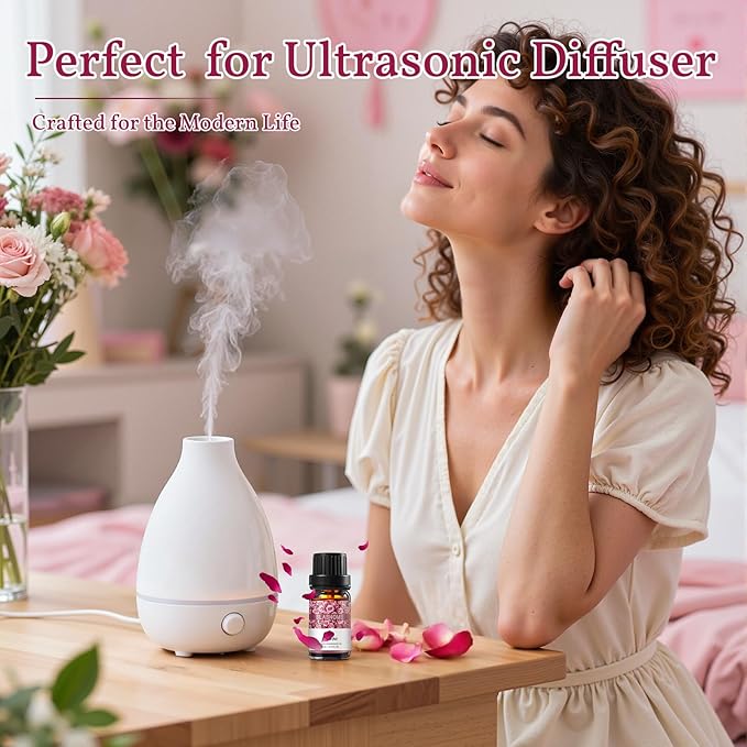 SLASHOME Floral Essential Oils Set - 8×10ml, Essential Oils for Home Diffusers, Candle Making & Soap Scents, Spa Gift Box with Rose, Jasmine, Gardenia & More,Ideal Gift Box
