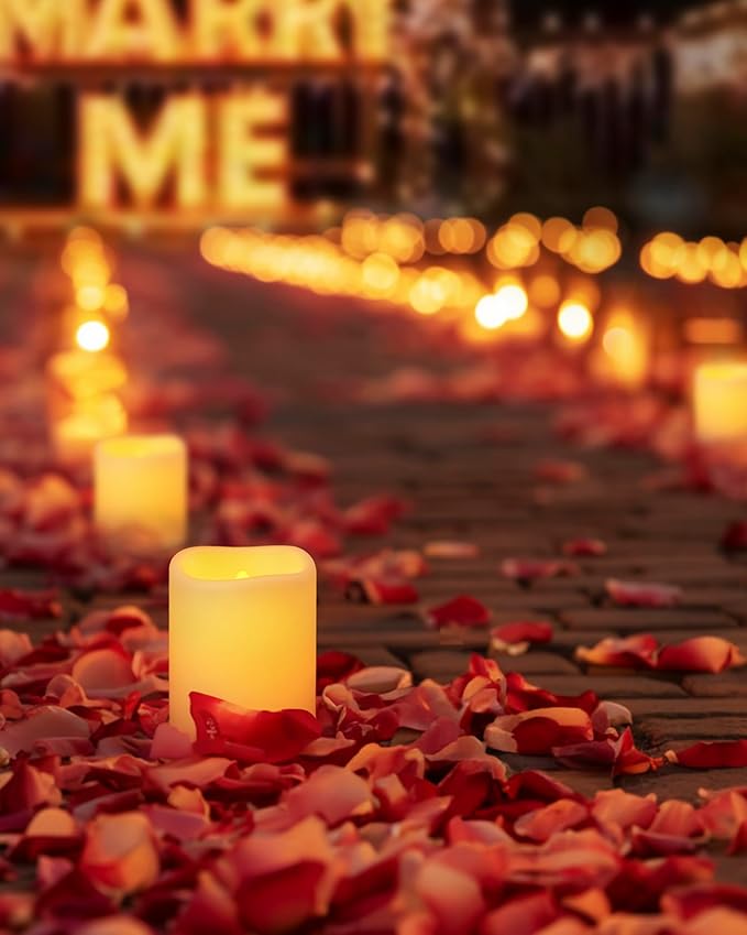 Homemory 12PCS Auto Timer Flameless Votive Candles, Flickering Battery Operated LED Tealight Candles, Realistic Electric Fake Tealight Candles for Wedding, Table, Outdoor(Battery Included)