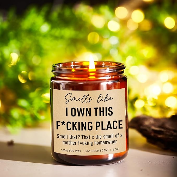 Funny Scented Candle, House Warming Gifts New Home, Housewarming Gifts for Women, Men, Couple, New Homeowner - First Apartment Essentials - Closing Presents for Home Buyers - 9 oz