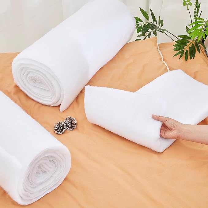 Peryiter 2 Roll Upholstery Quilt Batting 24 Inch x 5 Yard x 0.4 Inch Polyester Batting Multipurpose Fiberfill Stuffing Fabric for Cushion Pillows Bedspreads Interior Decoration Crafts
