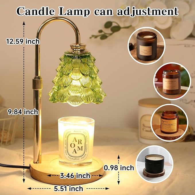 GEEZO Fragrance Candle Warmer Lamp，Electric Candle Warmer with Timer & Dimmer，Mom Christmas Birthday Gifts for Women, House Warming Gifts New Home Bedroom Decor