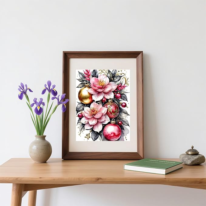 Skyboda Flower Diamond Art Kits for Adults Beginners, Christmas Bells Diamond Painting Kits for Adults,5D Full Drill DIY Diamond Dot Gem Art Kit Wall Home Decor Arts Craft 12x16 inch