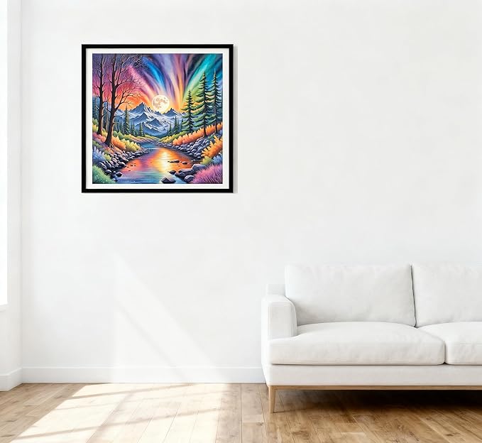 Aurora Diamond Art Painting Kits for Adults,Landscape 5D Diamond Painting Kits for Beginners,DIY Full Drill Diamond Dots Paintings with Diamonds for Adult Decor Wall Decor for Home 13.7x13.7 in