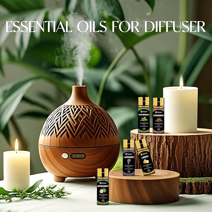 12 pcs Essential Oils Set, Pure Essential Oil for Diffuser, Humidifiers, Skin Care, Massage, Fragrance Oil Scent for DIY Candle and Soap Making, Gift for Friend