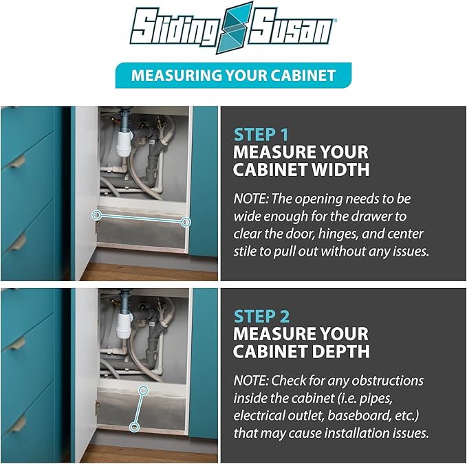 SlidingSusan Pull Out Drawer Organizer for Cabinets, Gliding Soft Close Shelves for Kitchen, Pantry, Bathroom, & Storage Organization, Hard Rock with MDF Core, 14 Inch Wide x 18 Inch Deep