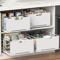 ZOINLIY Pull Out Cabinet Organizer, Pantry Slide Out Drawer Organizer with Adhesive Strips, Heavy Duty Under Sink Organizer, Storage and Organization for Kitchen, Bathroom, 15.7" D x 11.8" W x 6.7" H