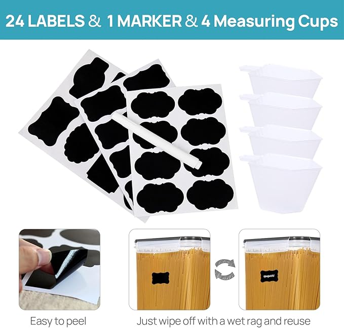 Vtopmart 24 Pcs Food Storage Containers with 10 PCS Flour and Sugar Storage Container
