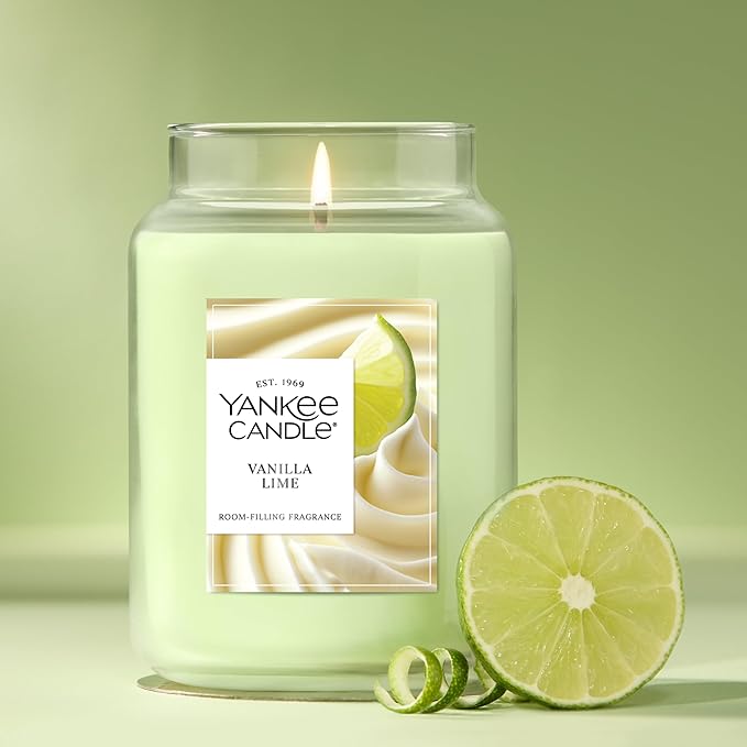 Yankee Candle Vanilla Lime Scented Candle, 22oz Large Jar with up to 150 Hour Burn Time, Giftable