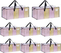 VENO 8 Pack Heavy Duty Moving Bags, Christmas Storage Bins with Lids, Clear Design, Alternative to Moving Boxes, Storage Bags for Clothes, Blankets, Comforters, Pillows, Camping (Clear, 8 Pack)