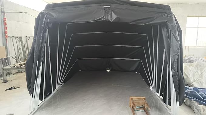 Ikuby Medium Carport, Car Shelter, Car Canopy, Car Garage, Car shed, Car House, Car Park, Foldable, Retractable, Lockable, Durable Shelter (Black, Medium)