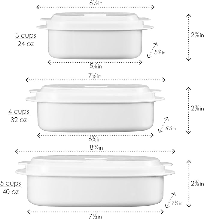 Reston Lloyd Nesting Microwave Containers, Set of 3, Adjustable Steam Vents, Airtight, Meal Prep, Durable BPA-Free Plastic- Freezer & Dishwasher Safe, Cookware & Food Storage, Anyday Cookware, Gray