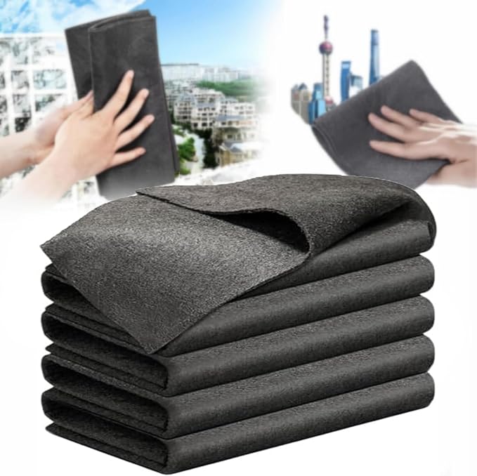 Magic Cleaning Cloth, Microfiber Cleaning Cloth, Reusable, Lint Free, Streak Free, Absorbent & Machine Washable Multipurpose for Cars, Windows, Glass, Mirrors & Kitchen (11.8×15.7in, 5pcs)