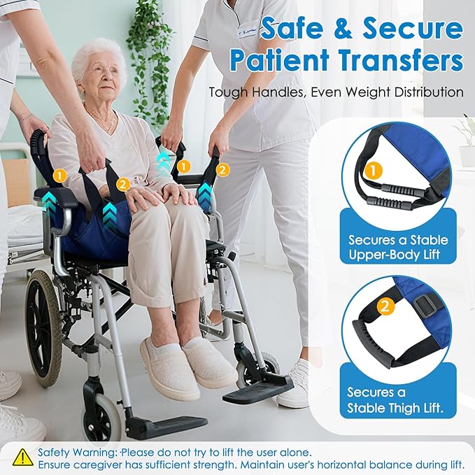 Transfer Sling For Elderly And Disabled Patient Lift Transfer Belt Board From Bed To Wheelchair Emergency Evacuation Chair Pad Home Portable Stair Assist Devices Car Slide Board For Transferring