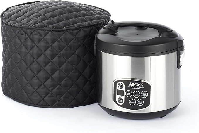 Covermates Keepsakes Rice Cooker Cover – Quilted Appliance Protector for Electric Rice Steamers – Dust & Stain Resistant, Washable Slip‑On Design for Countertop Storage, Black