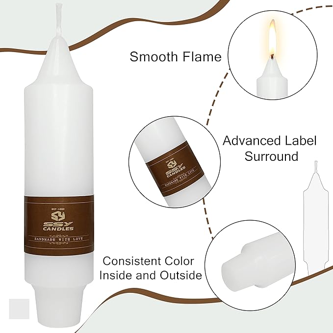 5 Inch White Spell Candles Short Taper Candle Vigil Candle Chime Candles 4 PCS for Religious Faith Prayer and Meditation