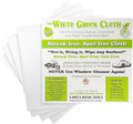 The White Green Cloth 4-Pack Reusable Cleaning Cloths for Streak-Free Windows, Mirrors & All-Purpose Use – Chemical-Free, Absorbent, Non-Abrasive, 16" x 16" White Cleaning Rags, Made in The USA