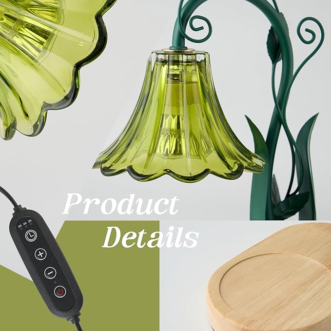 Candle Warmer Lamp with Timer and Dimmer Purple, Adjustable Height Glass Candle Lamp, Electric Candle Lamp Warmer for Home Decor,Gift for Women,2-Bulb Candle Warming Lamp for Jar Candles (Green)
