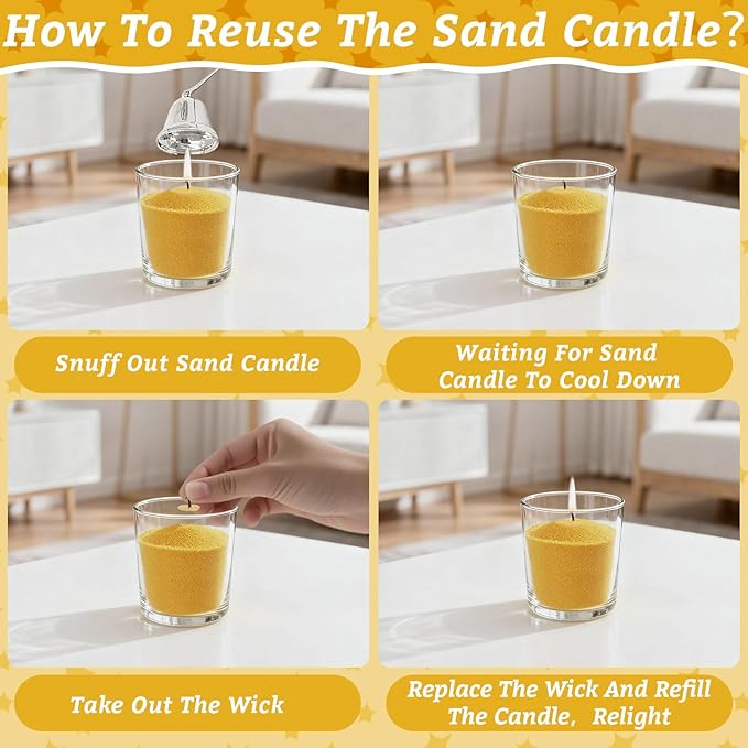 Sukh Gold Snow Pearled-Candles with Wicks - DIY Candle Sand,Sand Wax with Wicks,Wax,Refillable for Making,Weddings,Partie (Gold)