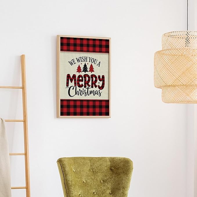 AIVKIEJK Diamond Painting Kits for Adults - Merry Christmas Welcome Painting DIY 5D Full Drill Diamond Dots Paintings with Diamonds Gem Art and Crafts Home Decor 12"x16"