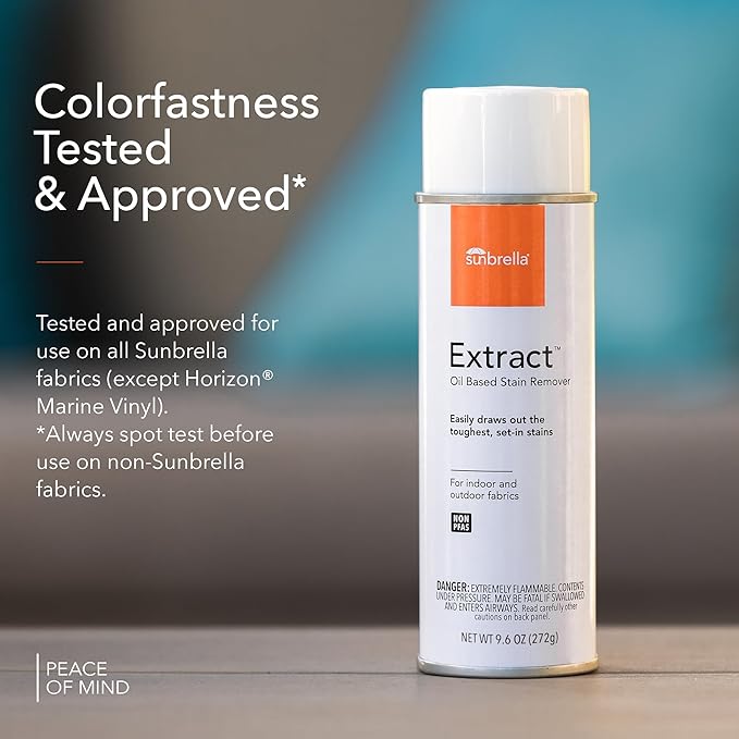 Sunbrella Extract Oil Stain Remover | Easy Clean for Grease & Oil Stains | Upholstery Cleaner Spray | Fast-Drying Formula | Safe, Non-PFAS | 9.6 oz