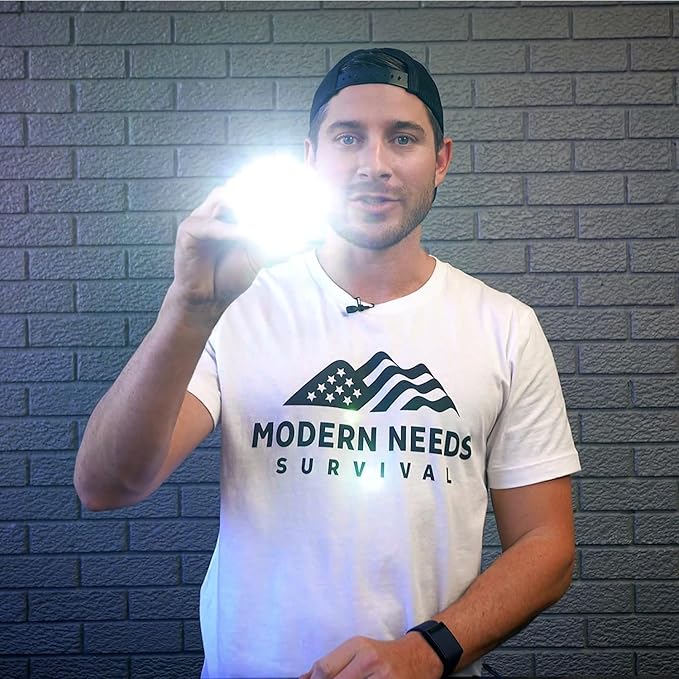 MODERN NEEDS EverGlow Tactical Lighter – USB-Rechargeable Plasma Arc | Windproof & Waterproof Flameless Design with LED Flashlight | Compact Survival EDC Tool for Camping & Prepper Kits