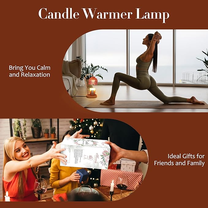 Flower Candle Warmer Lamp with Timer - Dimmable Electric Candle Warmer for All Jar Scented Candles - Mother's Day Gift Home Decor for Women
