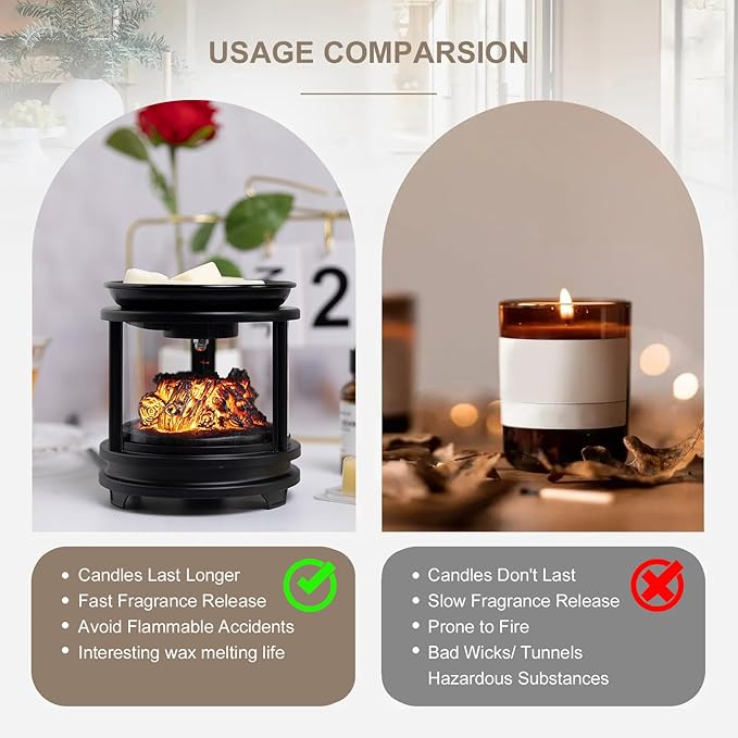 MOAFINA Wax Melt Warmer with Timer,Campfire Wax Warmer,4-in-1 Oil Burner Electric Candle Wax Warmer,Wax Warmer for Scented Wax Melts,Wax Melter Fragrance Warmer for Home Office Bedroom Gifts & Decor